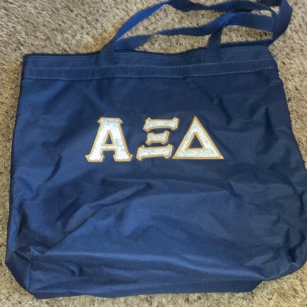 Navy Tote Bag with Greek Letters
